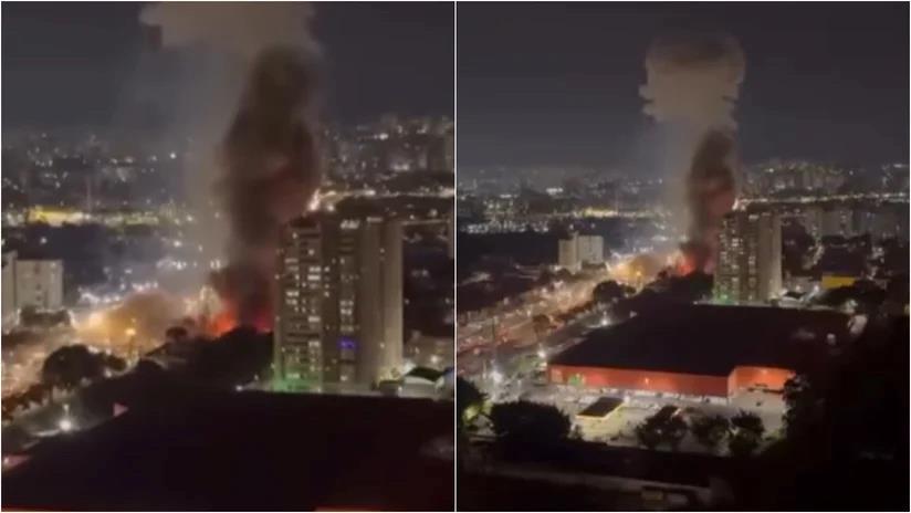 巴西一建筑发生火灾 已致2人受伤