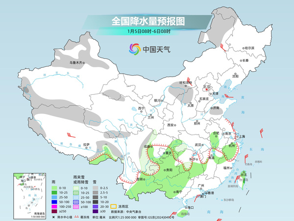 节后开工首日长江中下游有大范围降雨 未来一周冷空气活动频繁