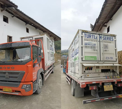 运载着供电储能电池的浙G牌普通货车。孙先生 供图