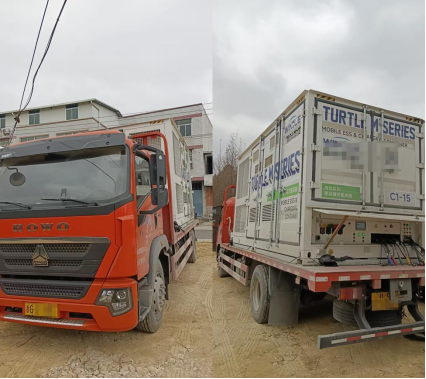 运载着供电储能电池的浙G牌普通货车。孙先生 供图