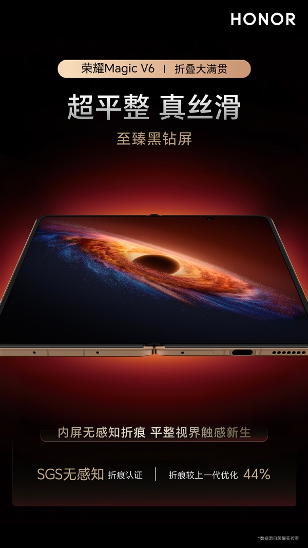 十倍耐刮耐磨！荣耀Magic V6首发黑钻屏：告别贴膜与反光焦虑