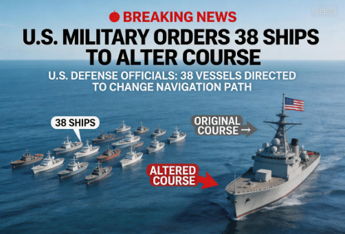 美军称已要求38艘船改变航向