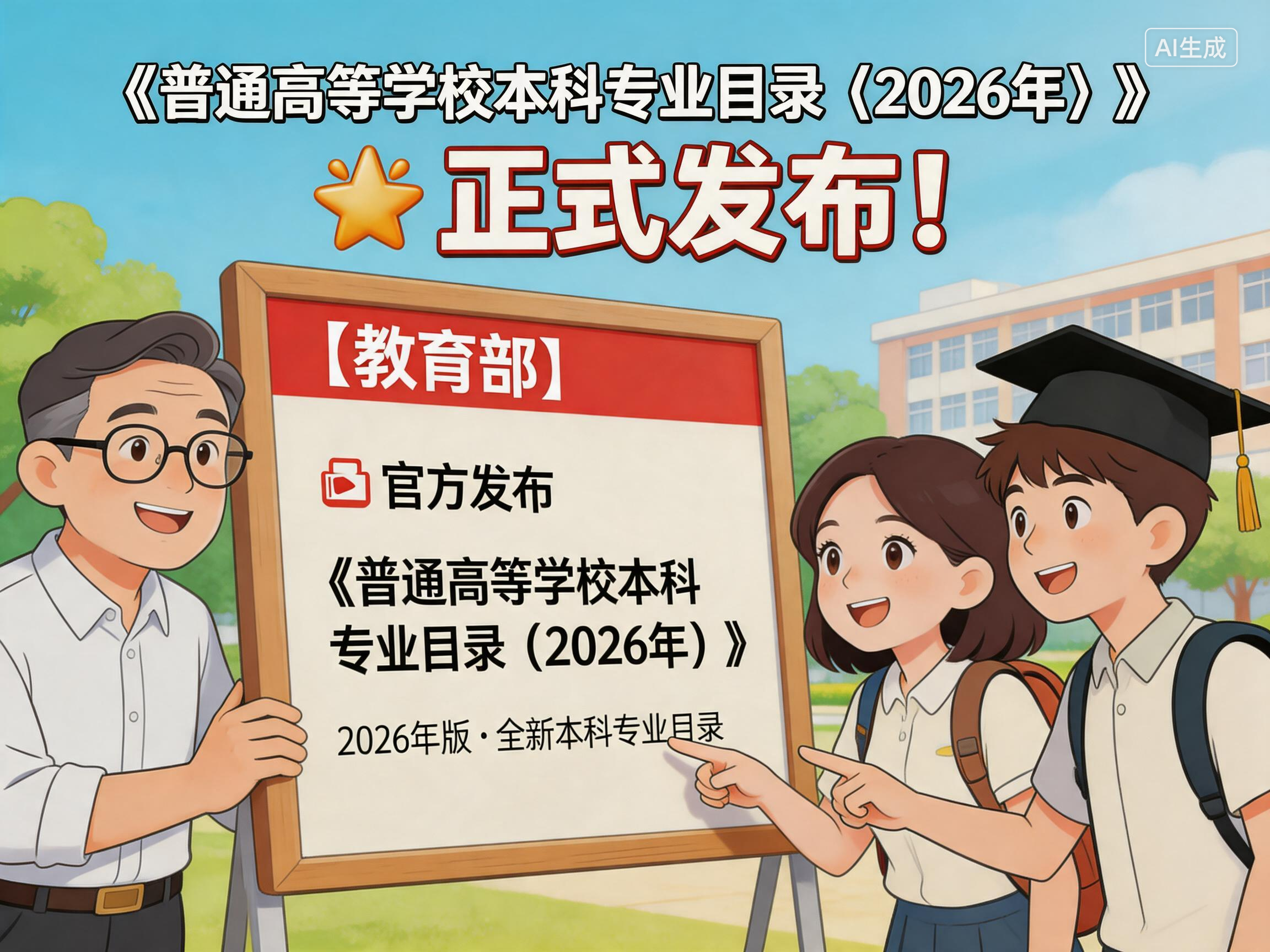 《普通高等学校本科专业目录（2026年）》发布