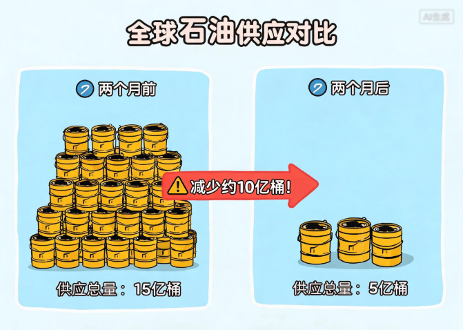 全球石油供应两个月减少约10亿桶