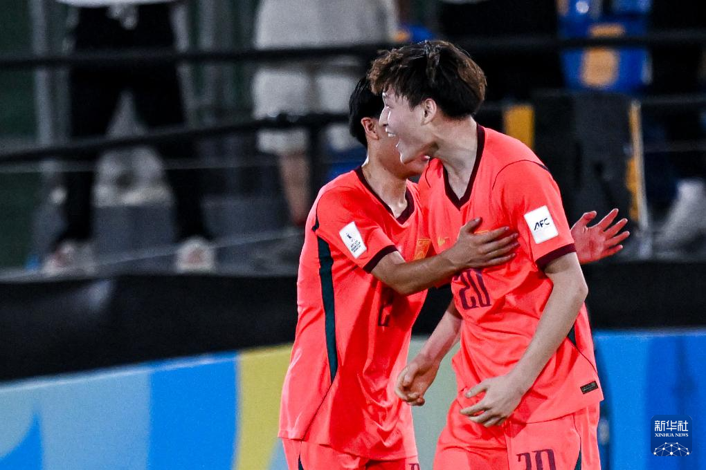 U17男足亚洲杯小组赛：中国队战胜卡塔尔队