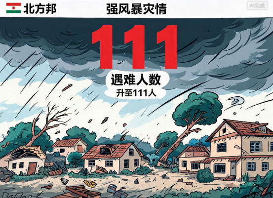 印度北方邦强风暴遇难人数上升至111人