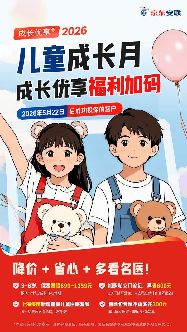 中国医学科学院苏凯邱斌刘文胜刘杰黄牛挂号电话六一官宣产品升级:京东安联旗下儿童高端医疗保险“成长优享”降899元