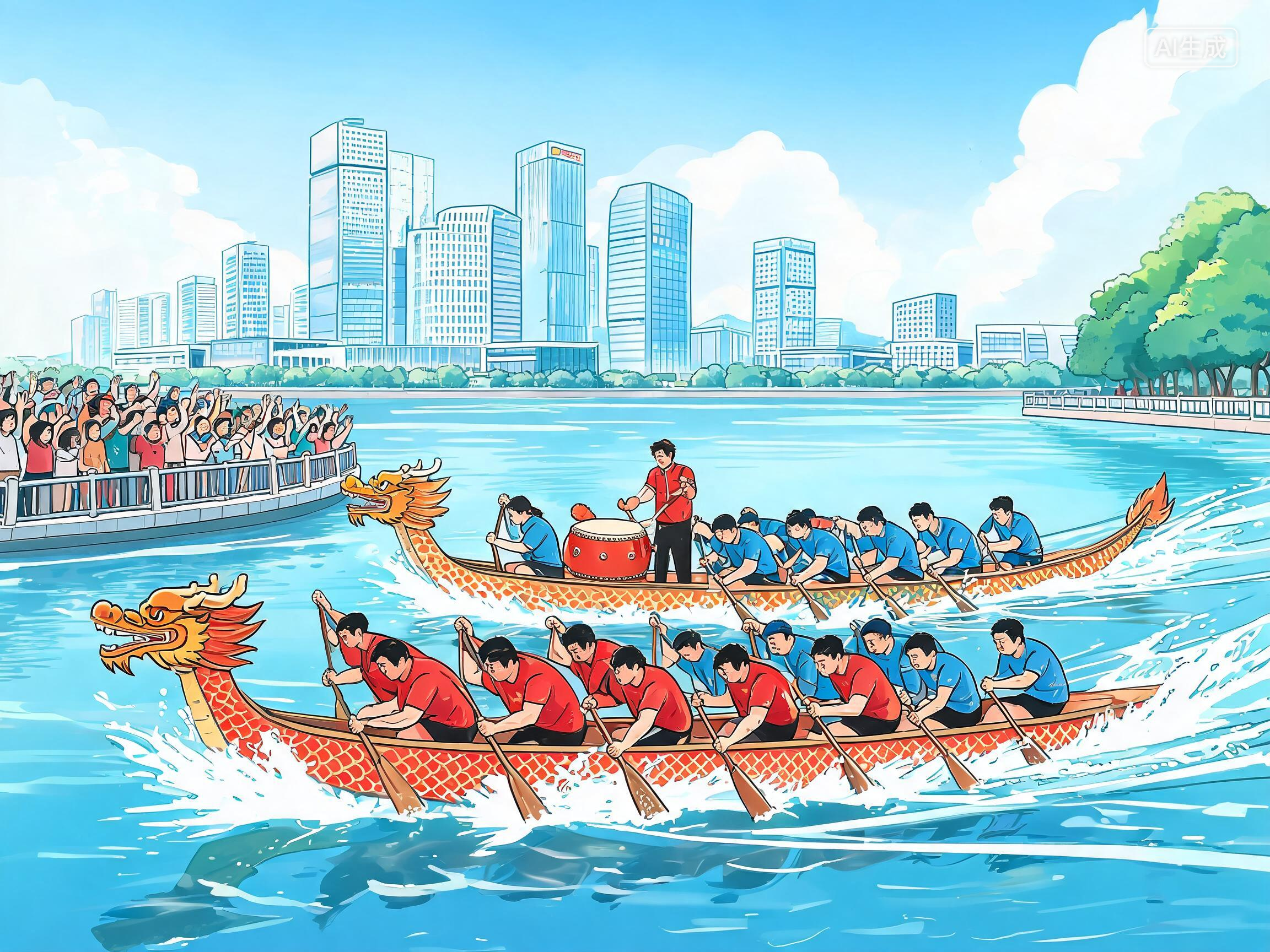 福州新区洞江湖周末上演龙舟巅峰对决 文旅嘉年华同步开启