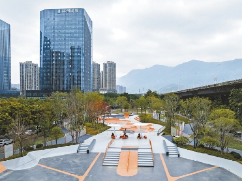 福州首个专业级别滑板室外运动场基本建成