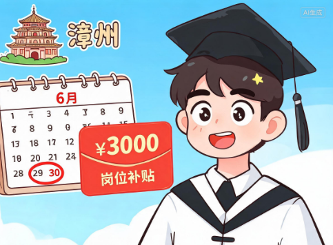 漳州毕业生注意了 6月30日前可申领3000元岗位补贴